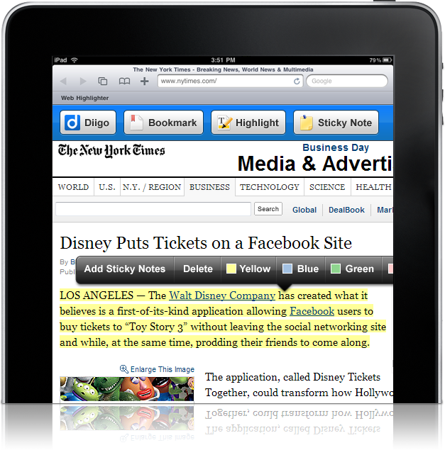 Web Highlighter for iPad Safari | Diigo